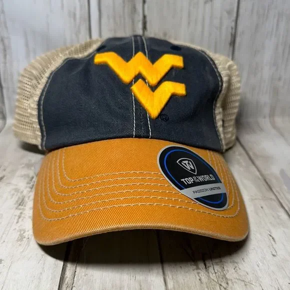Men's Top of the World Navy West Virginia Mountaineers Offroad Trucker Adjustabl - Picture 1 of 11